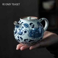 130ml Vintage Blue and White Porcelain Teapots Handmade Small Capacity Ceramic picture