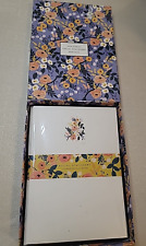 Rifle Paper Co. Social Stationery Set Blue Floral 12 Asst Flat Notes & Envelopes picture