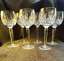 Vintage Waterford Crystal Lismore Hock Wine Glasses Small Balloon Set of 6 picture
