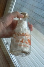 RARE LIKE MINT 1940S D'Amelio D'Amelio's Dairy PINT MILK BOTTLE Frankfort NY #6 picture