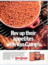 1986 VAN CAMP'S BAKED PORK AND BEANS Vintage 8.5X11 Magazine Ad 1980's JNA95 picture