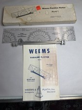 Vintage Weems Paraline Plotter Model 1 w/ Original Box & Book Navigation Tool picture