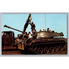 Vintage Fort Hood Texas M-48 Patton Tank Field Maintenance Postcard picture
