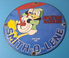 Vintage Smith-O-Lene Gasoline Sign - Aviation Service Gas Pump Porcelain Sign picture