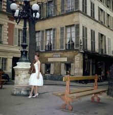 Andrea Parisy on the Place de Furstenberg in Paris circa 1960 France OLD PHOTO 1 picture