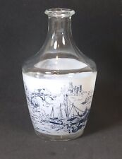 Vintage Glass Decanter French Glass Pitcher Home Decor Colonial Scenes 6.25