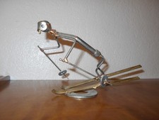 SONNY DALTON 1988 Downhill Snow Skier Metal Steampunk Sculpture Figurine picture