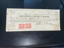 1918; Bedford County Bank Check ($154.00), Wartrace, TN / Rev Stamp Pair picture
