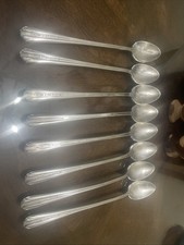 Antique Roosevelt Hotel International Silver Co Silverplate Iced Tea Spoons 8 picture