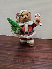 Midwest Importers Fabric Mache  Santa Teddy Bear Handmade Christmas Decor picture