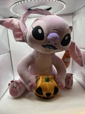 Disney Angel Halloween Plush Greeter Pink With Pumpkin Decoration Polyester New picture