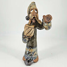 Vintage Ugly Face stoneware Pottery primitive Wizard Figurine picture