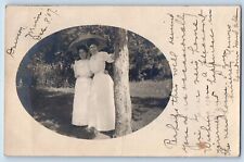 Dawson Minnesota MN Postcard RPPC Photo Women White Dress Scene Field 1907 picture