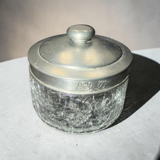 LABRAZEL Pewter and Crackle Glass Canister Handmade in Italy picture
