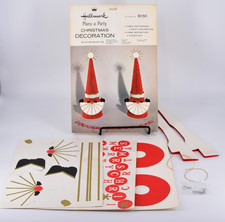 VTG Hallmark SANTA Honeycomb Centerpiece Christmas Set of 2 16