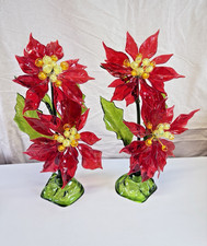 Vintage 1968 C.K. Ind. Acrylic Lucite - Christmas Poinsettia Flower 12