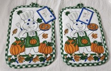 Vintage NWT 1998 Pillsbury Doughboy Harvest Pot Holders Set of 2 picture