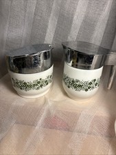 Gemco USA Spring Blossom Sugar & Cream Matching Set Livingware Crazy Daisy 1970 picture