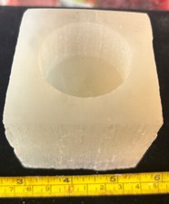 selenite cube Votive Candle Holder picture