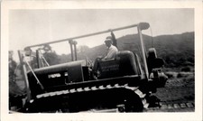 Farmer Man Riding Allis-Chalmers HD-14 Tractor Labor Work Ranch 1950s VTG Photo picture