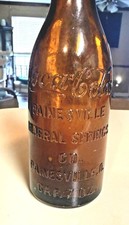 RARE ORIGINAL AMBER STRAIGHT SIDE COCA COLA BOTTLE  