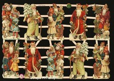 German Embossed Style Scrap Die Cut Relief - Christmas Santa  WOW   EF7313 picture