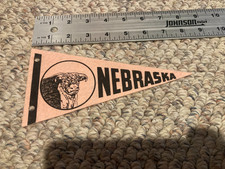 Vintage Pennant NEBRASKA: The Cornhusker State BULL Cattle - FAST SHIPPER picture