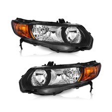 WEELMOTO for 2006-2011 Honda Civic 2-Door Coupe Headlight Assembly Pair Headl... picture