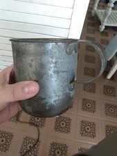 US Indian Wars Government Issued 1880's Tin Cup Mug  Stamped M N G Michigan RARE picture