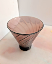 Hazel Atlas Moroccan Amethyst Elegant Purple Depression Glass Swirl Vase Bowl picture