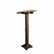 Solid Wood Standing Square Base Lectern in Walnut Stain Finish for Church, 43 In picture