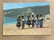 Postcard Nazare Portugal Native Costumes Dress Baskets Beach Vintage PC picture