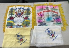 Us Army Fort Bragg/Leonard Wood Sham Mother Poem Red Roses Yellow Fringe Satin picture
