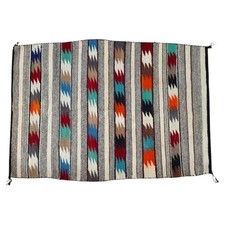 Antique Southwestern Native American Navajo Woven Wool Rug C1930 picture