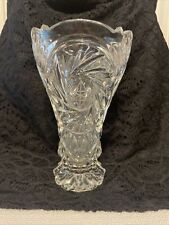 Vintage Zajecar Crystal Star Of David Pinwheel Vase picture