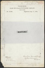 Glen Cove Manufacturing Co Maizena Corn Flour Trademark 1885 Registration picture