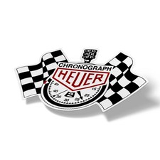 Chronograph Heuer Clock Flags Vintage Porsche IMSA Racing Sticker picture
