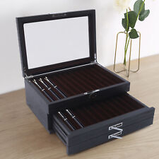 12/23/34 Slots Wood Fountain Pen Case Holder Display Pen Storage Organizer Box picture