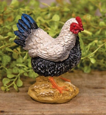 New Primitive ROOSTER HEN SHELF SITTER Farmhouse Figure Resin Country 3.5