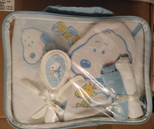Vintage Blue Baby Snoopy 7 Piece Baby Bath Set *Never Opened Still Sealed picture