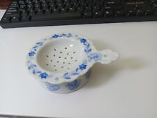 English Tea Collection Andrea Sadek BAG STRAINER ceramic SET BLUE WHITE FLOWERS picture