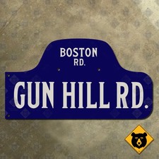 Bronx New York City Gun Hill Road at Boston humpback street sign 16x9 picture