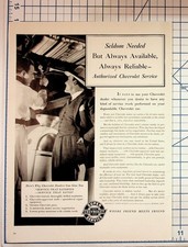 Vintage Chevrolet Super Service Ad 1930s Mechanic Dealer GM Ephemera picture