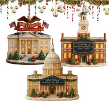 3Pc 250Th Anniversary White House Christmas Ornament America 250Th 2026 picture