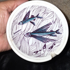 VINTAGE BARBADOS FLYING FISH PORCELAIN ASHTRAY DISH 4