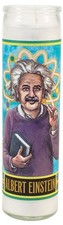 The Unemployed Philosophers Guild Albert Einstein 8”x2” Candle with Glass Holder picture
