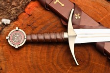 Handmade Templar Knight Sword Replica | Medieval Crusader Sword with Scabbard picture