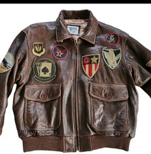 Rare Vintage Authentic Bomber Flight Jacket Leather Patch Discovery Channel picture