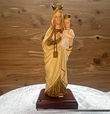 Religious Classics by Columbia Virgin Mary & Child Figurine Wood Base Christian picture