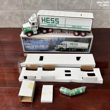 NIB 1987 Hess Toy Truck Bank w/ Barrels in Box - Rare Gold Grille, Made in China picture